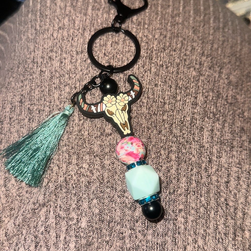 Silicone Focal Bead keychain